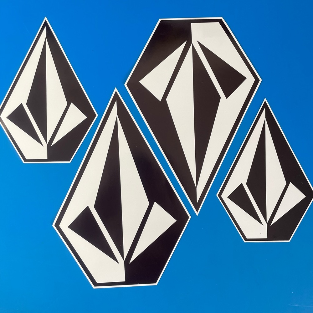 Set of 4 Volcom Stone Stickers XL Surf Snowboard Car Bumper Decal